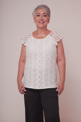 BLUSA MUJER HOJA ROTA BEIGE